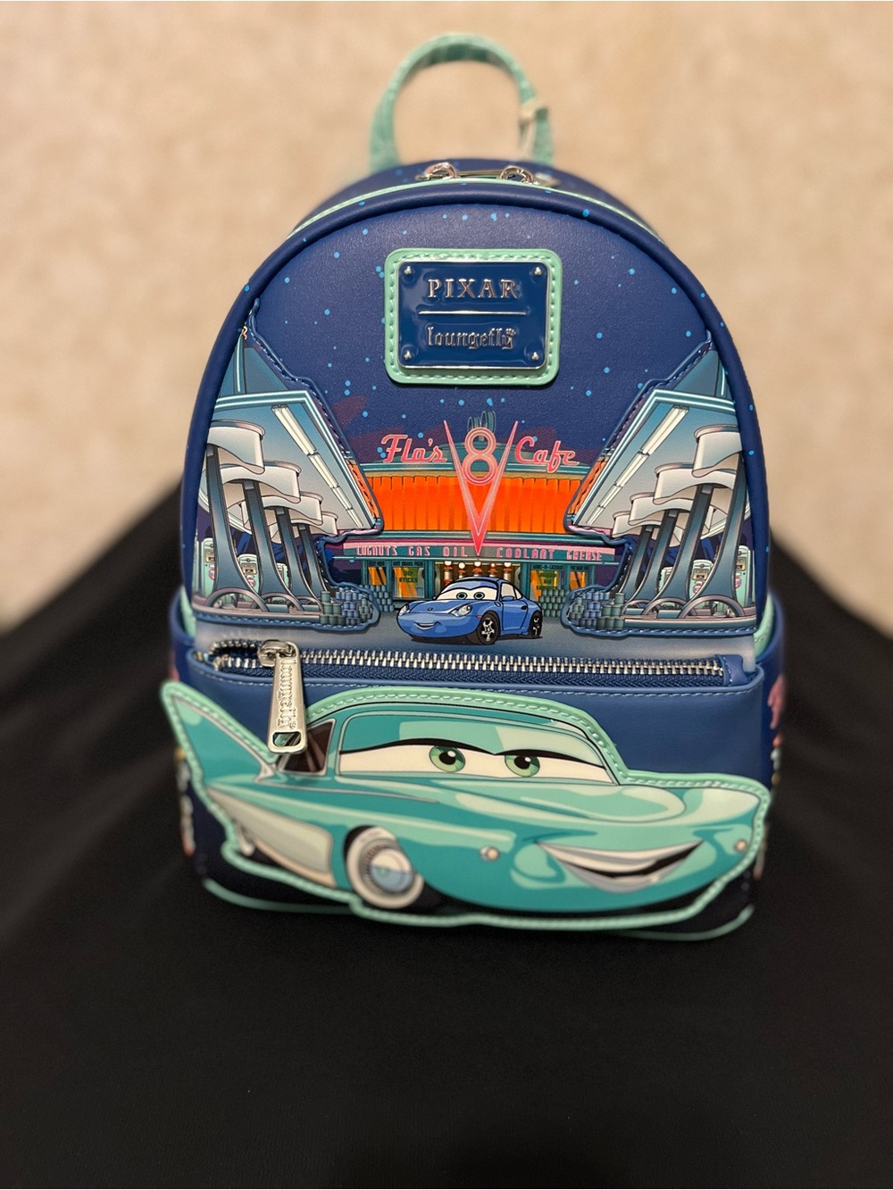 Pixar Loungefly Cars Mini Backpack - Navy & Teal